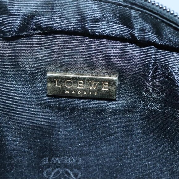 LOEWE Anagram Clutch Bag Leather Black Gold Auth - Picture 11 of 16